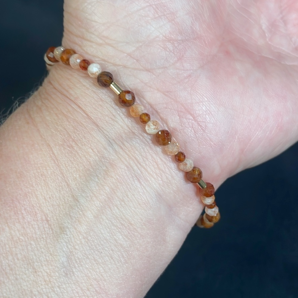 Garnet & Sunstone Chakra Stretch Bracelet - Passion